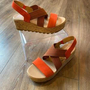 Sorel Women's Cameron Flatform Slingback Sandal | Size 9 Color:Signal Red